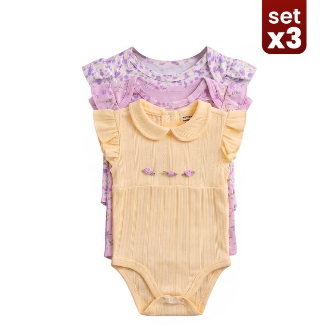 SET DE 3 BODYS BEBE NIÑA KR0793BG