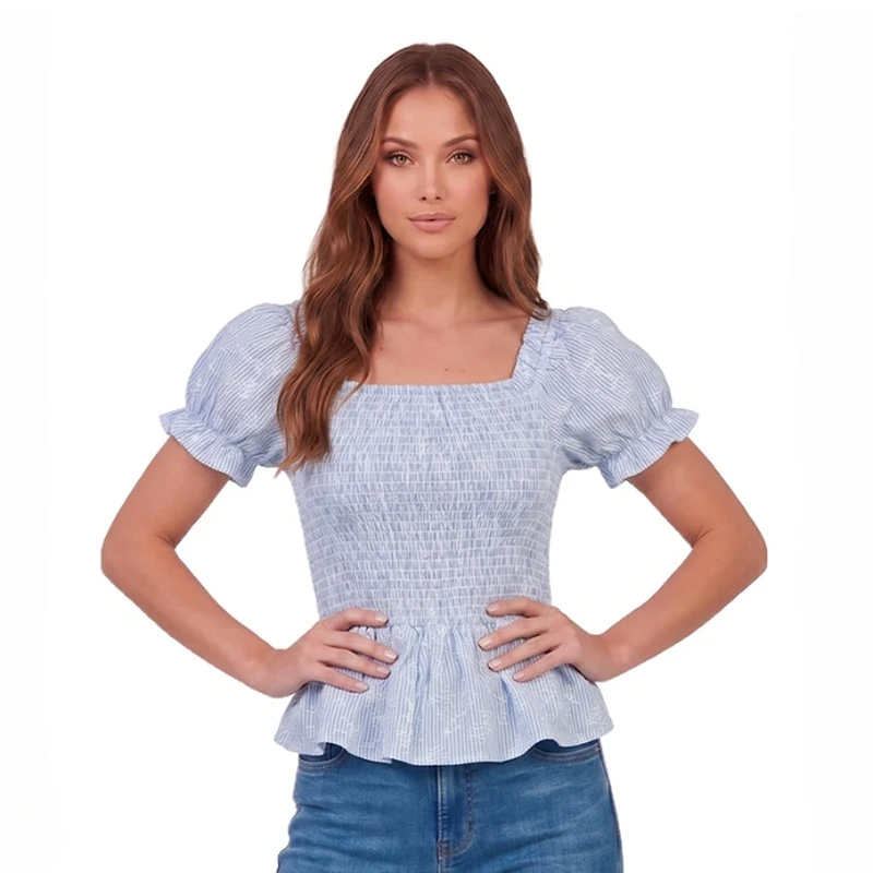 BLUSA PEMPLUM ABULLONADA B21194X